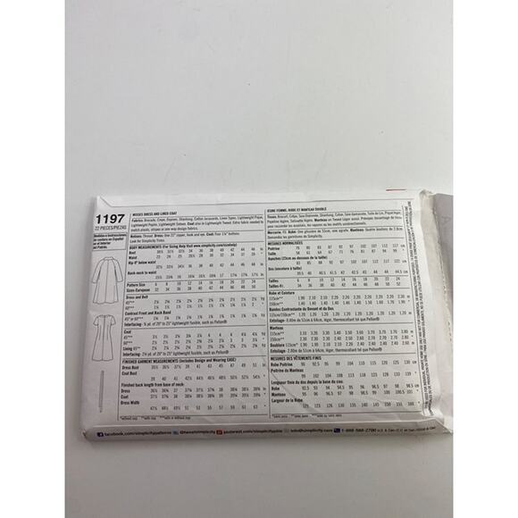 Simplicity 1197 1960s Vintage Dress & Coat Pattern Sizes 16-24 Uncut - Picture 3 of 7